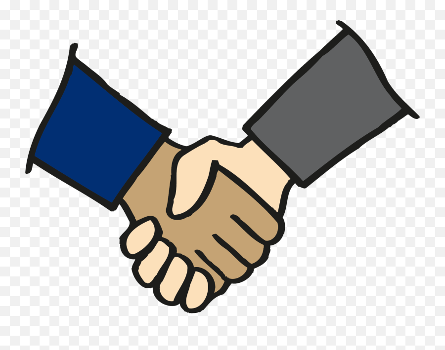 Two Hands Clasped Color - Two Hands Shaking Clipart Png,Hand Shake Png