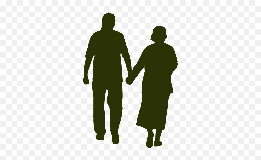 Silhouette Person - Grandparents Vector Png Download 512 Old Couple Holding Hands Silhouette,Grandparents Png