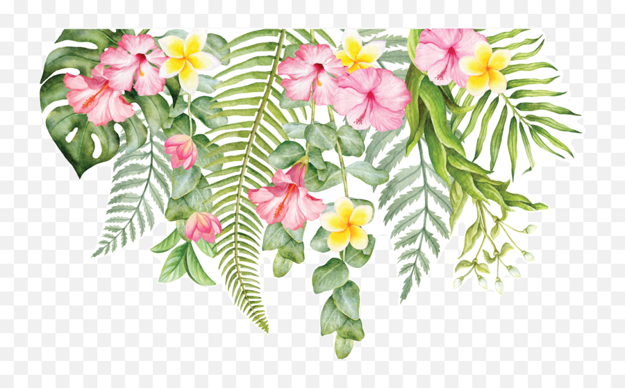 Tropical Flowers For Greenery - Transparent Background Tropical Flowers Png,Tropical Flower Png