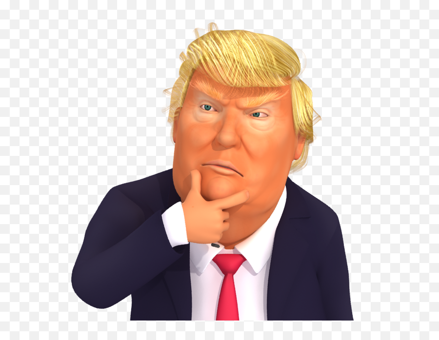 Emoji Thinking Png - Trumpstickers Thinking Trump 3d Donald Trump Thinking Emoji,Thinking Emoji Transparent