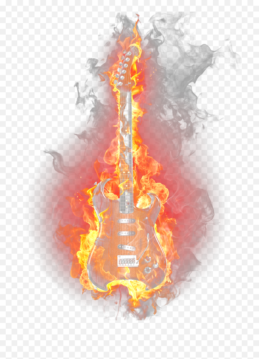 Fire Light Flame Guitar Burning Png Border
