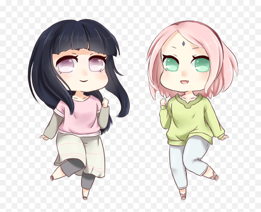 Sakura And Hinata - Hinata And Sakura Chibi 1024x800 Png Sakura Y Hinata Png,Hinata Transparent