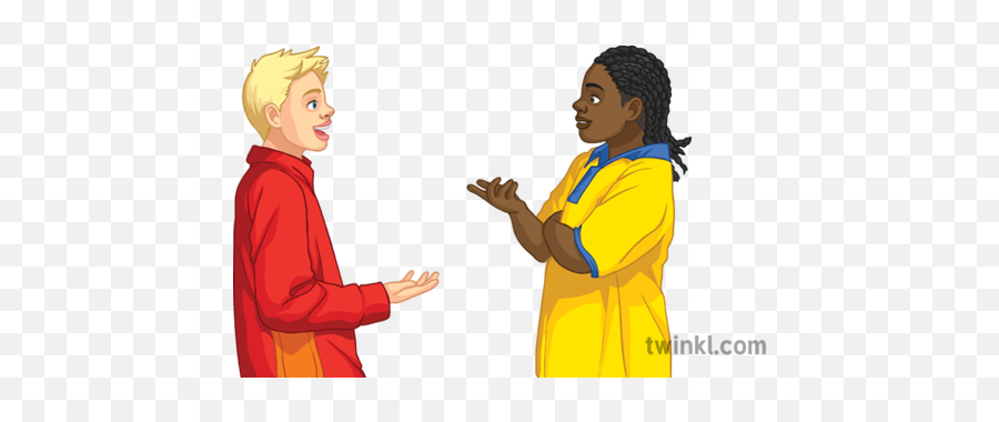 Two Children Talking Discussion Conversation General People - Talking Conversation Png,Person Talking Png