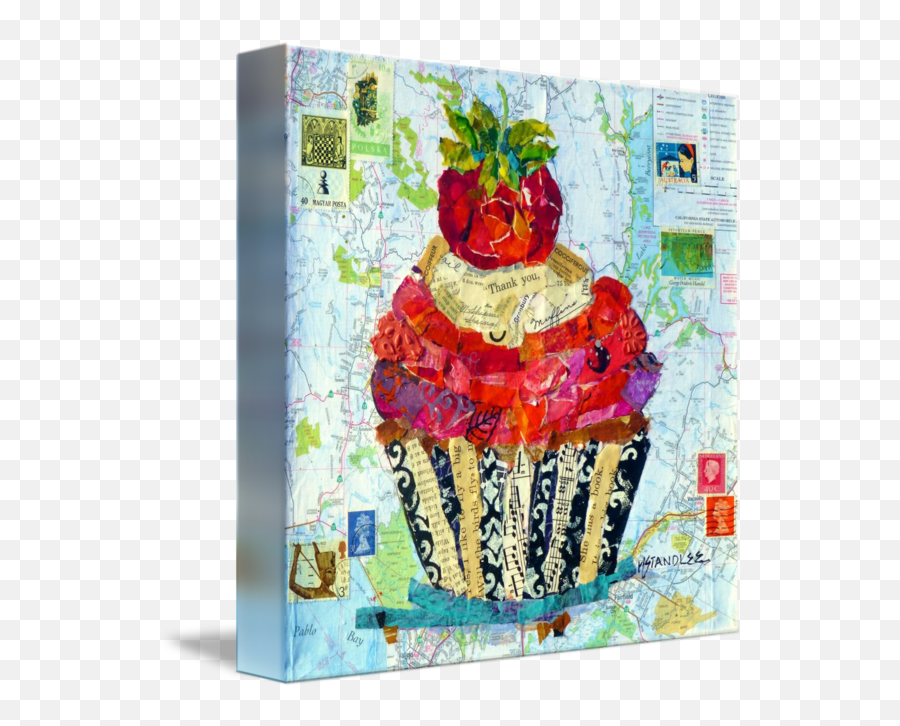 California Cupcake By Nancy Standlee - Baking Cup Png,Torn Paper Transparent Background
