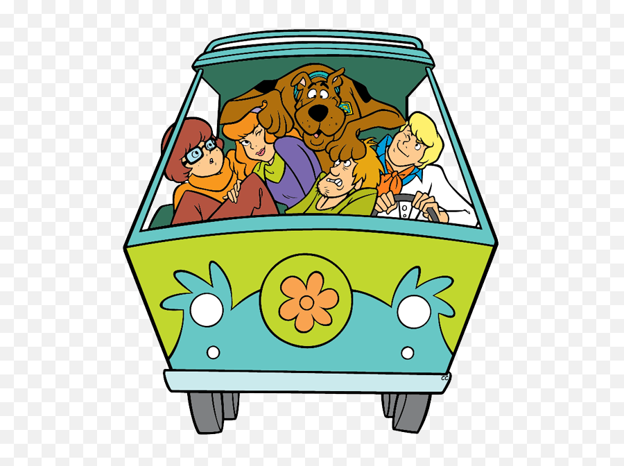 Download Hd Scooby - Scooby Doo Gang In Mystery Machine Png,Scooby Doo Png