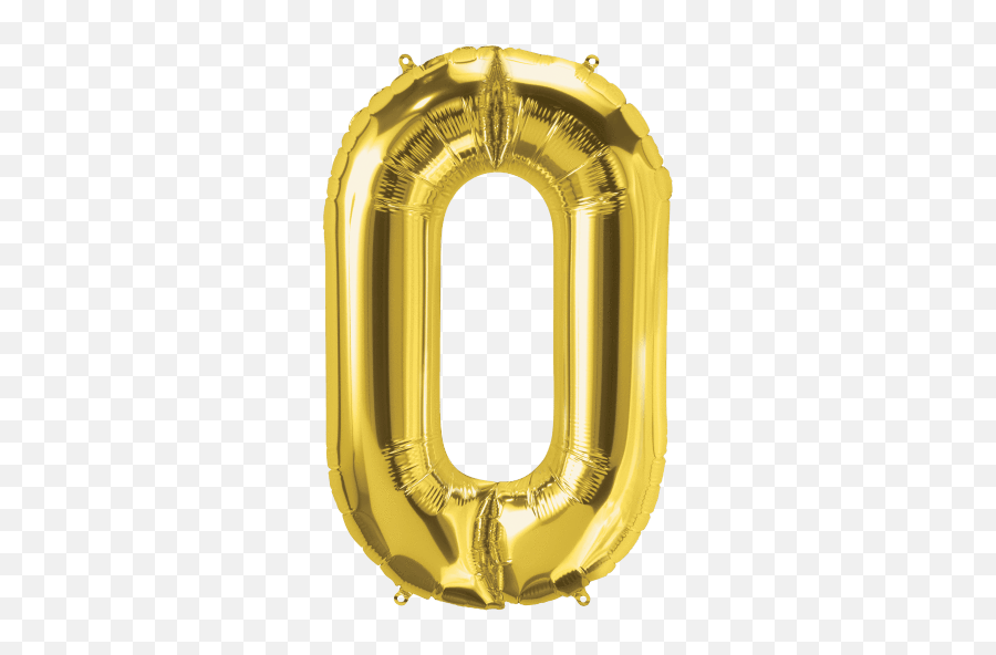 Gold Number 0 Balloon - Rose Gold Number 0 Balloons Png,Gold Balloon Png