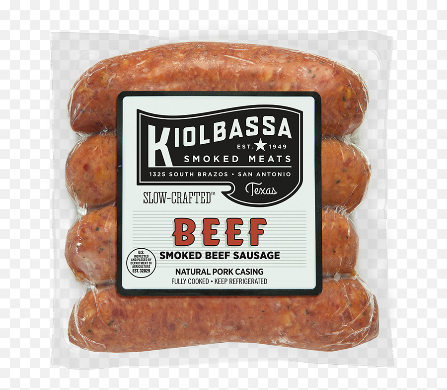 Beef Smoked Sausage Kiolbassa Meats - Kielbasa Sausage Png,Sausage Transparent