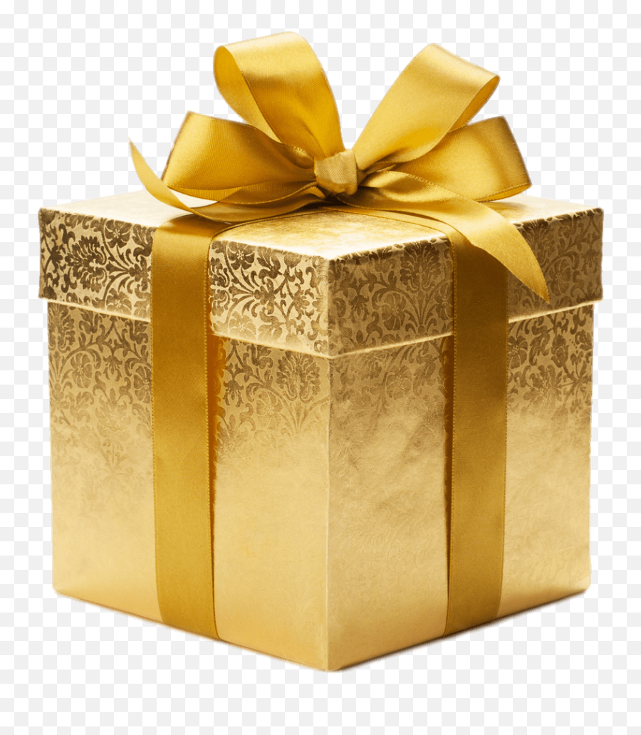 Gold Coloured Gift Box Transparent Png - Gold Gift Box Png,Pile Of Gold Png