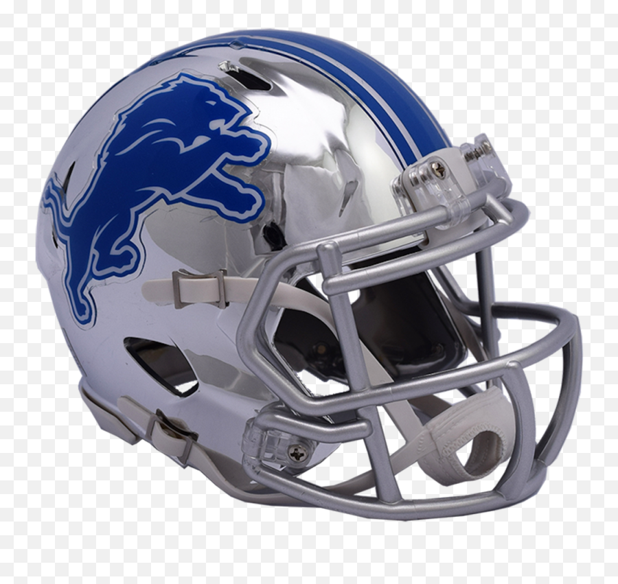 Download Detroit Lions Speed Chrome Mini Helmet - Lions Nfl Chrome Football Helmets Png,Detroit Lions Logo Png