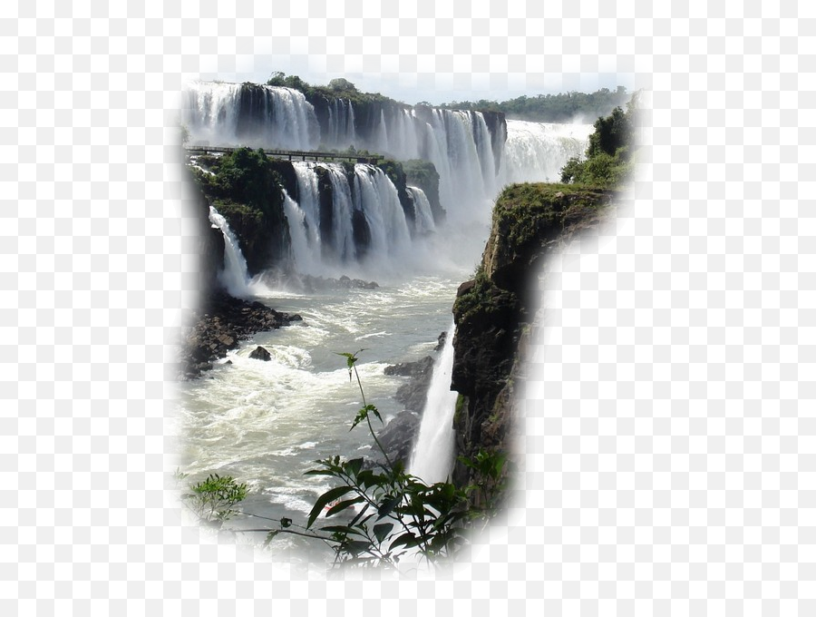 Waterfall Painting River Stream Water Resources - Painting Iguazu Falls Png,Waterfall Png