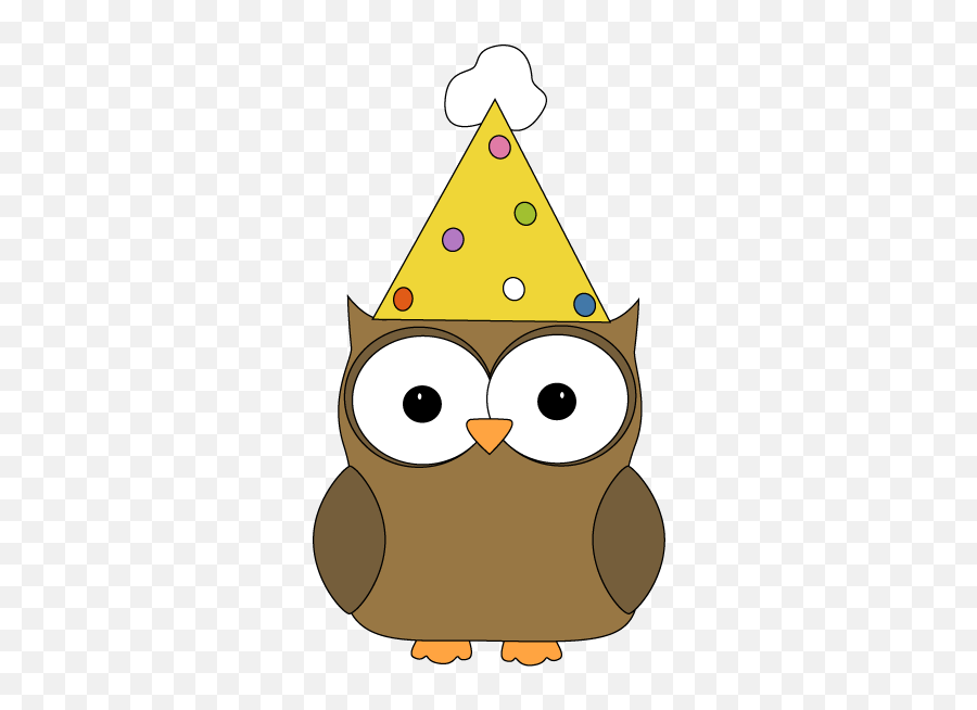 Download Owl Wearing Party Hat Clip Art - Owl With A Owl With Party Hat Png,Party Hat Clipart Transparent Background