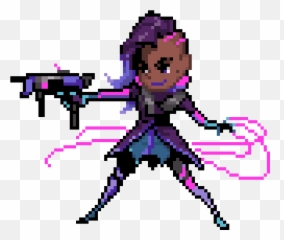 Download Sombra Pixel Art Spray - Overwatch png