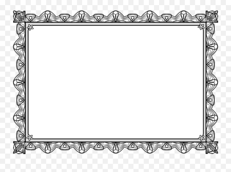 Picture Frame Line Art Square Png - Black And White Templates,Certificate Frame Png