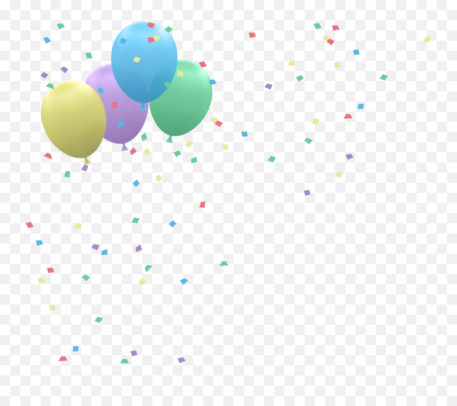 Word Party Balloon Confetti Falling - Transparent Balloons And Confetti Png,Party Confetti Png