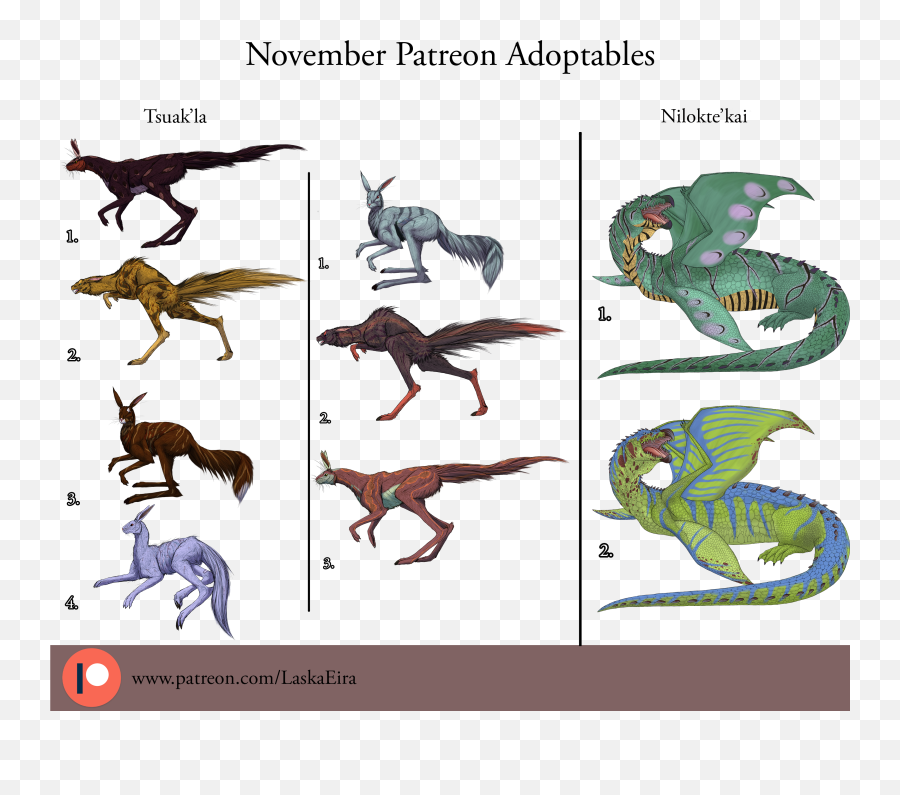 November Patreon Adoptables U2014 Weasyl - Dragon Png,Patreon Png