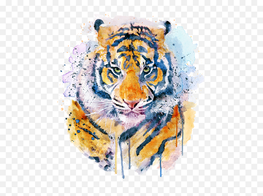 Download Bleed Area May Not Be Visible - Tiger Png Face Watercolor,Tiger Face Png