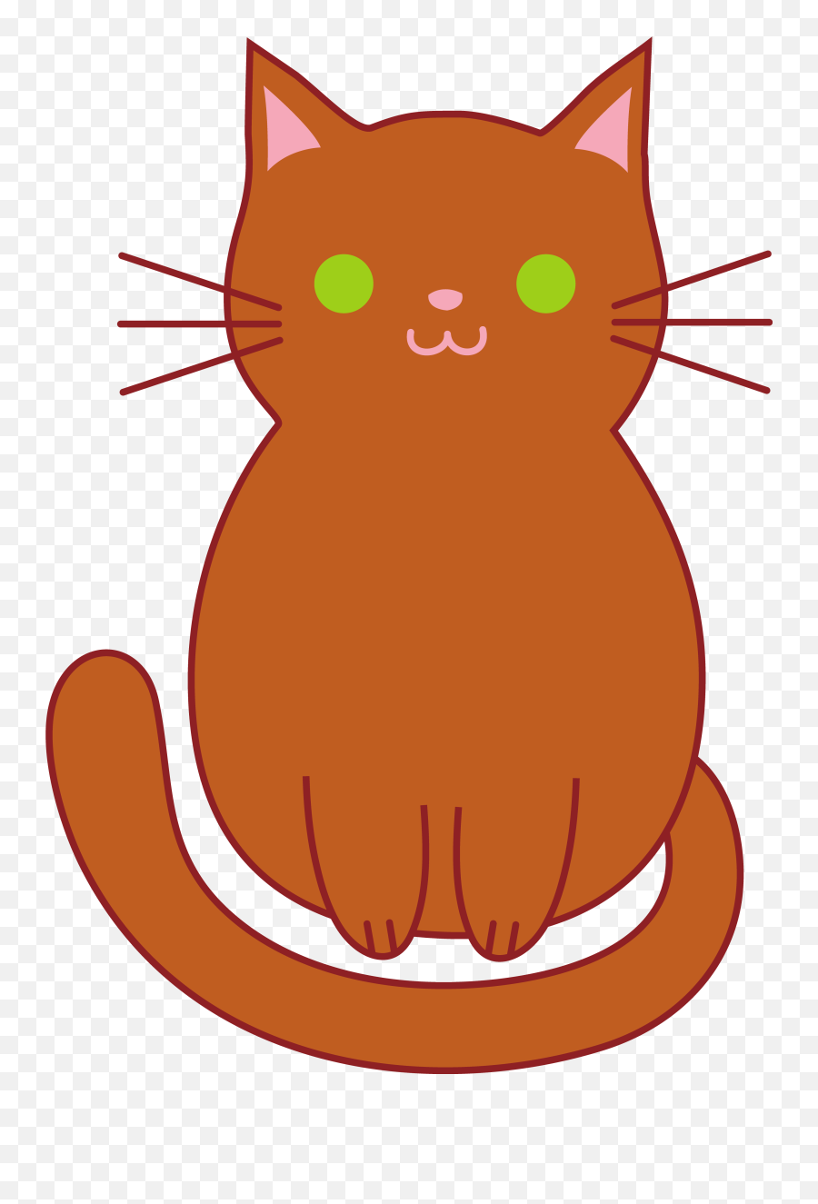Painted Orange Cat With Green Eyes Free Image - Cute Cartoon Clipart Cat Png,Orange Cat Png