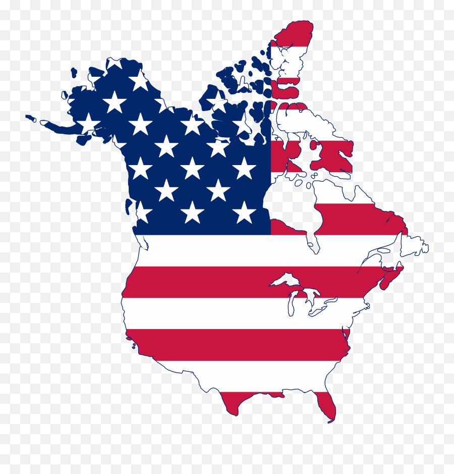 Flag Map Of Canada And United - Us And Canada United Png,American Flag Png Free