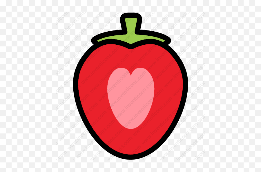 Download Strawberry Half Vector Icon Inventicons - Clip Art Png,Half Heart Png