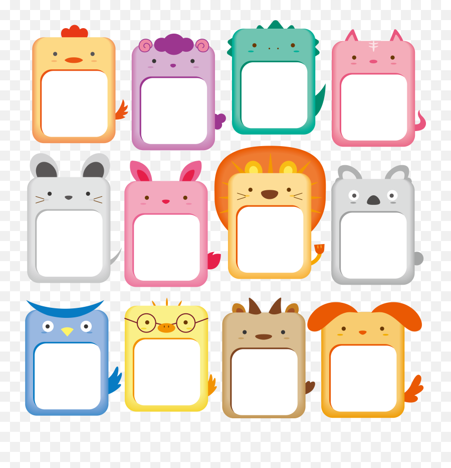 Download Cute Animals Frame Collection Animal Drawing - Clip Art Png,Cute Png Images