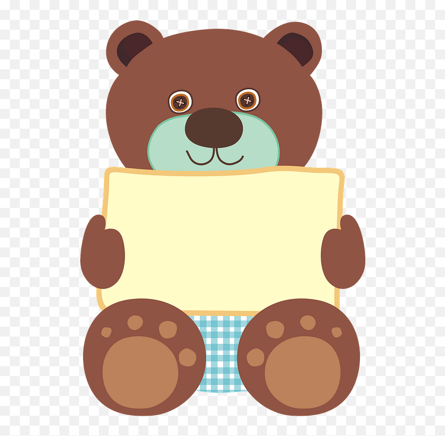 Teddy Bear Holding Blank Sign Clipart - Cliparts Cute Toys Png,Blank Sign Png