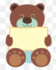 Teddy Bear Holding Blank Sign Clipart - Cliparts Cute Toys png