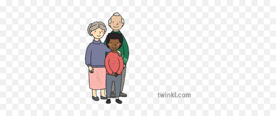 Grandparents Grandad Grandma Child Family Ks1 Illustration - Cartoon Png,Grandparents Png