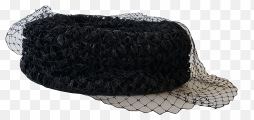 Black Open Top Hat With Birdcage - Mesh png