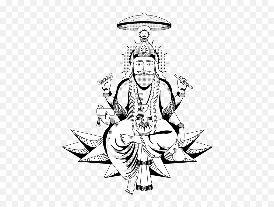 Vishwakarma God Png Transparent - Lord Vishwakarma God Pencil Sketch,Line Drawing Png