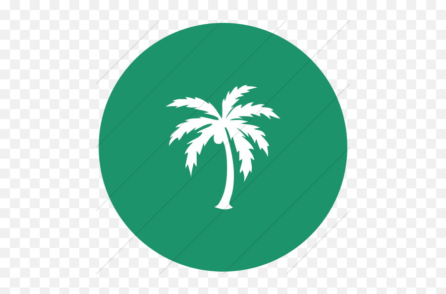 Iconsetc Flat Circle White - Palm Tree Yellow Icon Png,Palm Tree Icon
