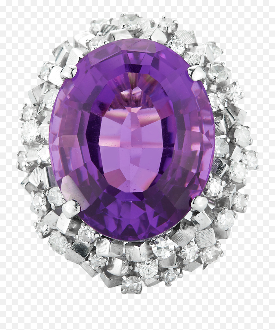Amethyst And Diamond Ring - Solid Png,Gucci Icon Rings