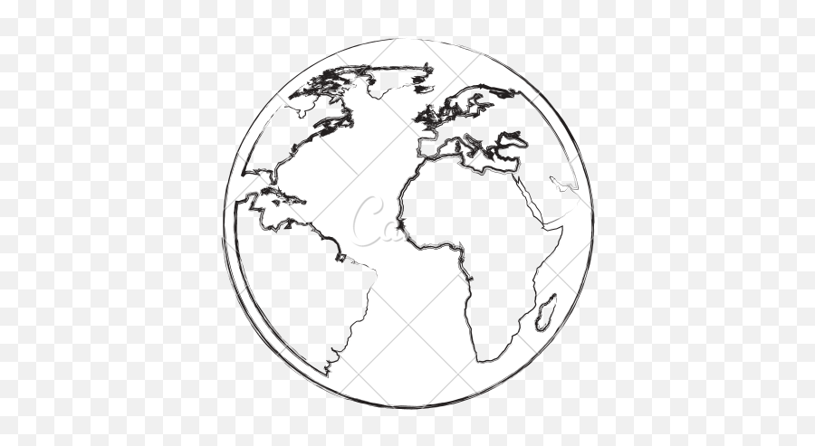 Download Hd Planet Earth Drawing - World Map Vector Png,Earth Png