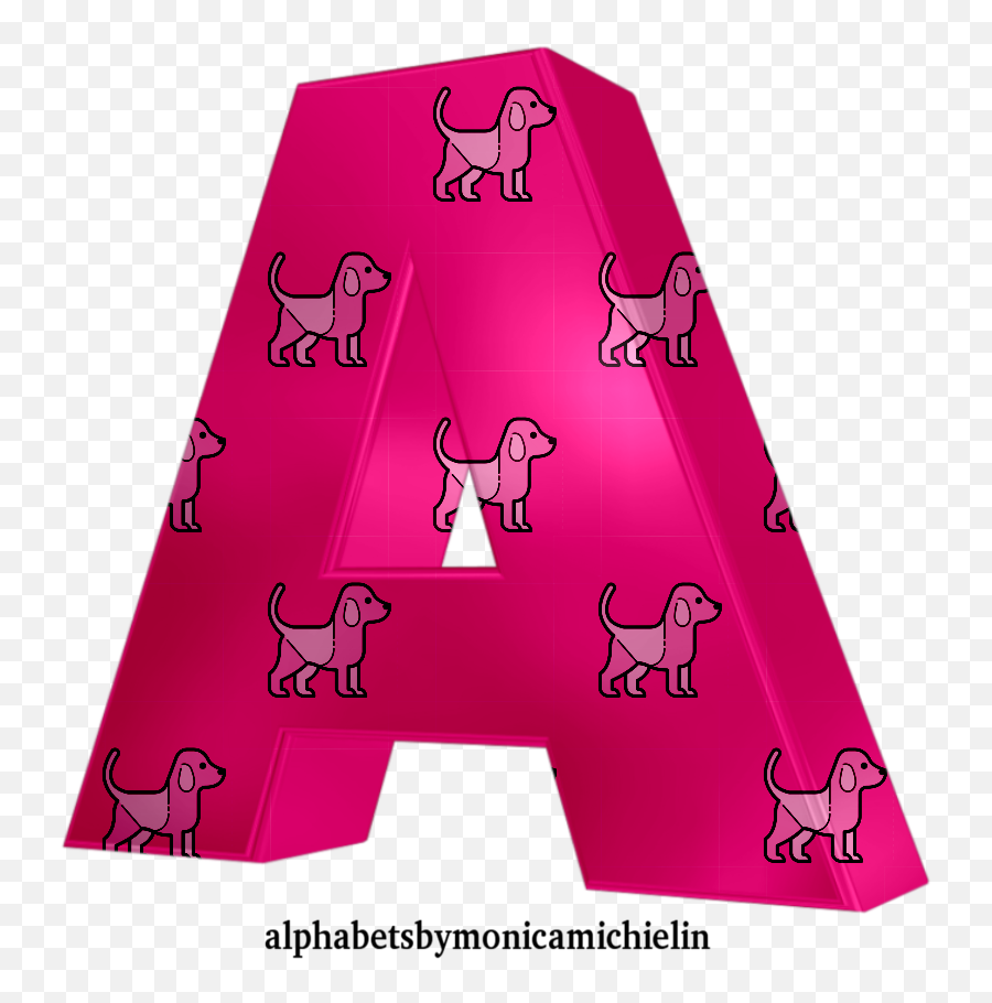 Monica Michielin Alphabets Pink Dog Puppy Alphabet Icons - Alphabet Pink And Blue Png,Puppy Love Icon