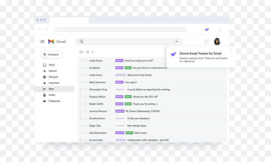 Free Email Tracker For Gmail U2022 Install Now Snovio - Vertical Png,Gmail Envelope Icon