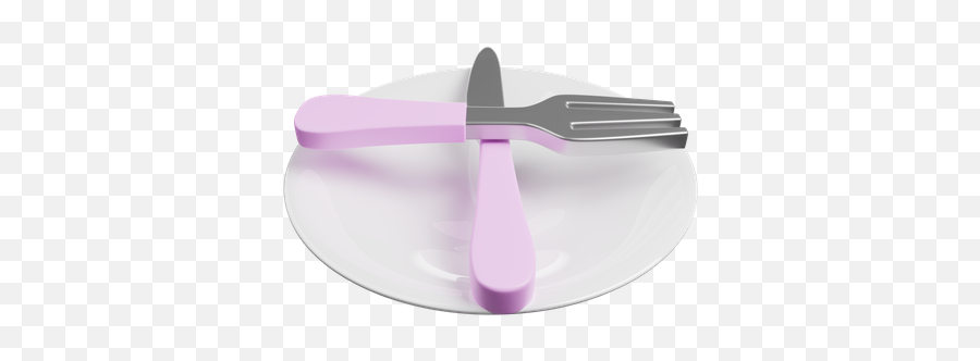 Premium Fork And Knife Spoon In Plate 3d Illustration - Serving Platters Png,Fork Knife Plate Icon