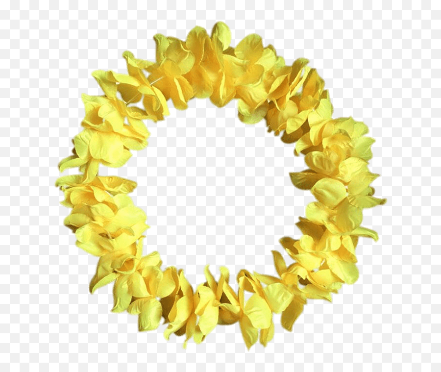 Yellow Hawaiian Flower Necklace Transparent Png - Stickpng Transparent Png Hawaiian Lei Flower Necklace Png,Hawaiian Flowers Png