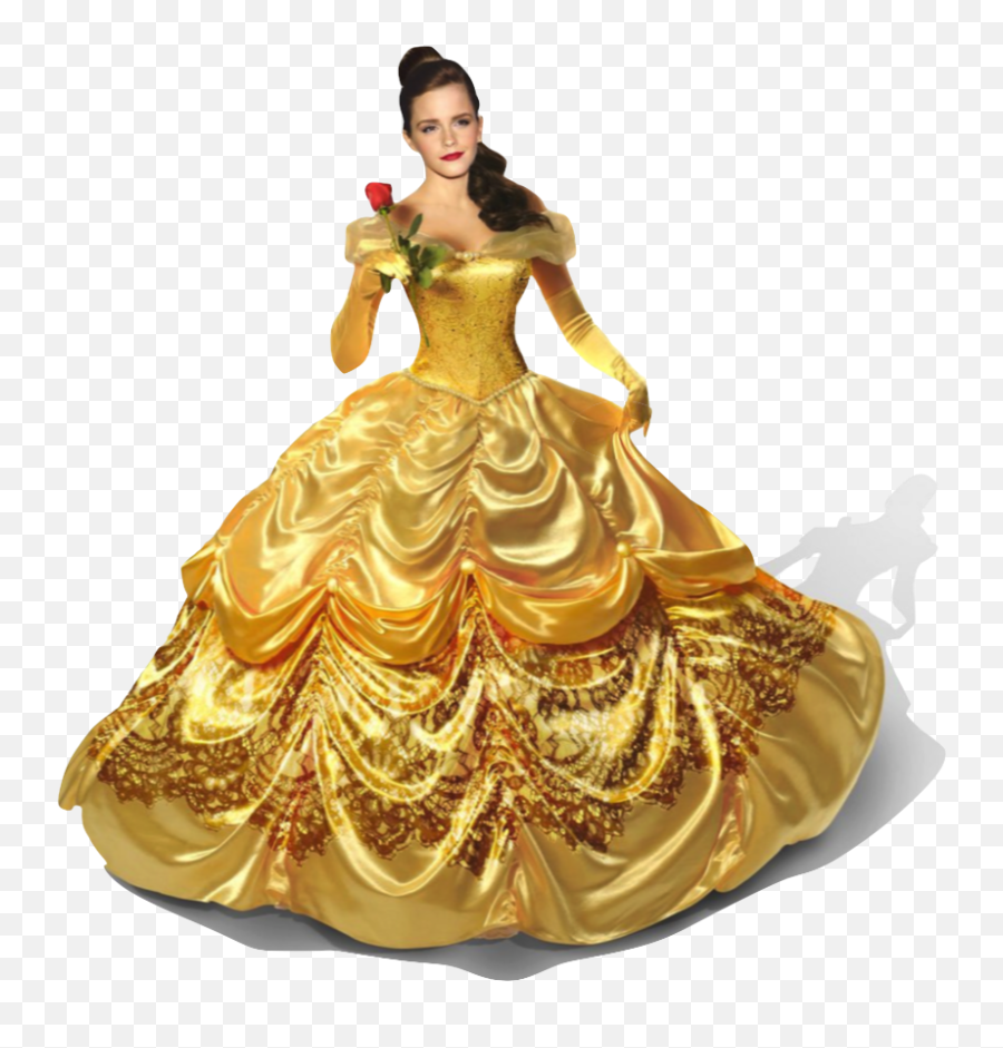 Belle Png Transparent Image - Emma Watson Belle With Rose,Beauty And The Beast Rose Png