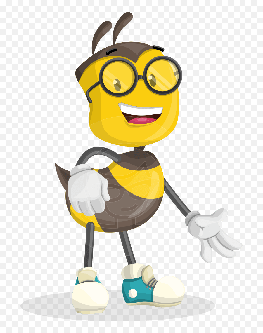 School Bee Cartoon Vector Character Illustrations Set - Vector Graphics Png,Cartoon Bee Png