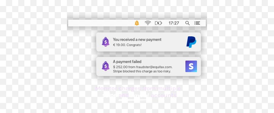 Cashnotify U2014 Payment Notifications App For Stripe And Paypal - Paypal Notifications Png,Paypal Logos