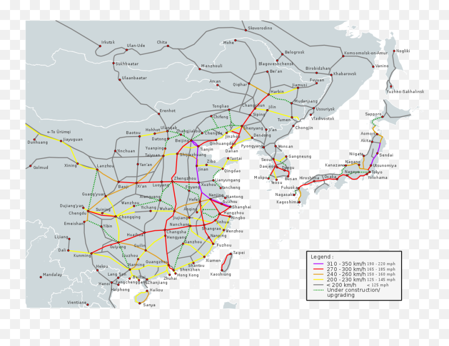 Download Operational High - Speed Lines In East Asia Great Japan Png,Speed Lines Png