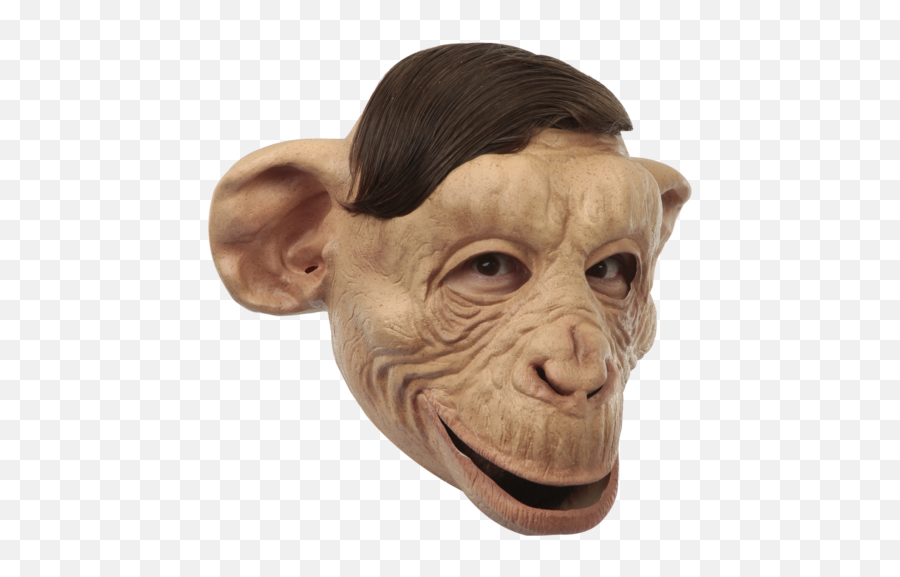 Brown Chimp - Ape Face Mask Monkey With Comb Over Png,Chimp Png