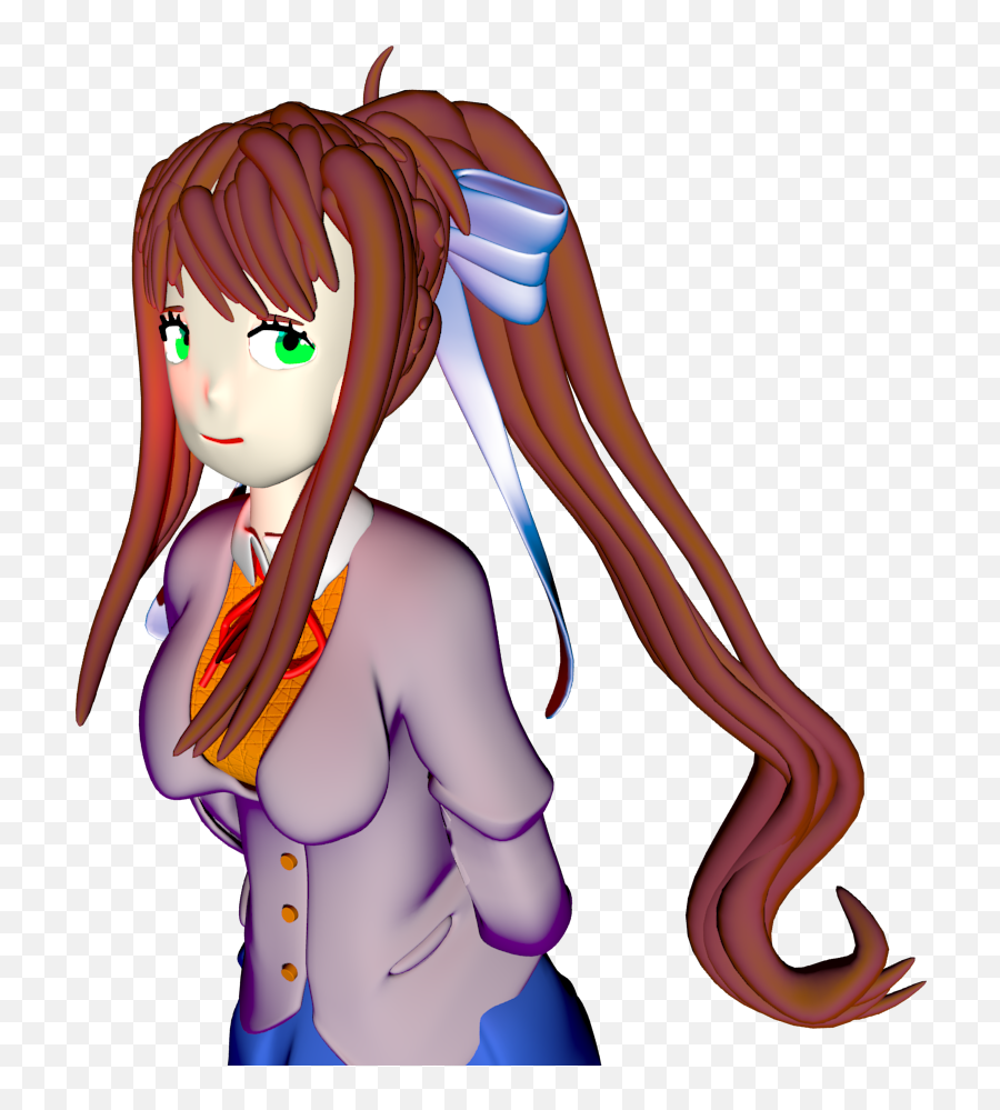 Monika 3d Model Complete - Album On Imgur Cartoon Png,Monika Png