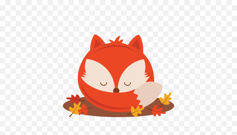 Sleeping Fall Fox Svg Scrapbook Cut File Cute Clipart - Cute Cartoon Png,Fox Clipart Png