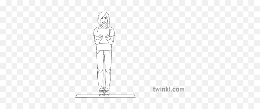 Child Stood - Girl Standing Side View Illustration Png,Black Tape Png