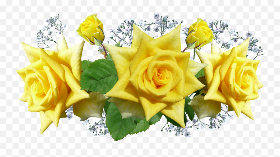 Roses Yellow Flowers Decorationroses - Bunga Mawar Kuning Png,Yellow Flowers Png