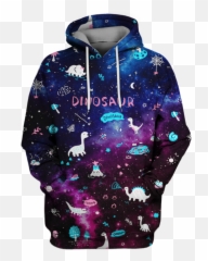 Galaxy Background Png - 3d Dinosaur In The Galaxy Background Full Shirt Hd