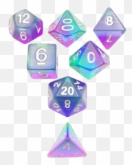 Prismatic Doom - Translucent Swirled Set Of 7 Polyhedral Dice Triangle Png,Doom Transparent