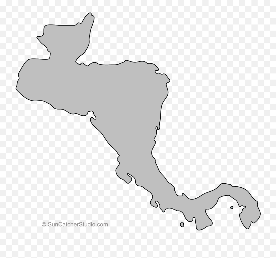Download Hd Central America - Outline Of Central America Central America Outline Png,America Png
