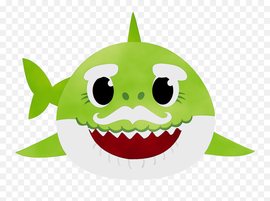 Download Daddy Baby Shark Png Green - Clipart Baby Shark,Cartoon Shark Png  - free transparent png images 