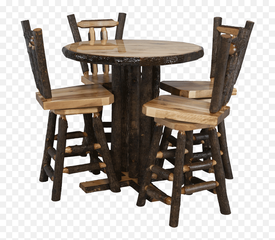 Hickory Log Pub Table - Solid Png,Bar Table Png